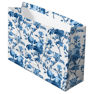 Elegant Chic Vintage Blue Ro Blommigt