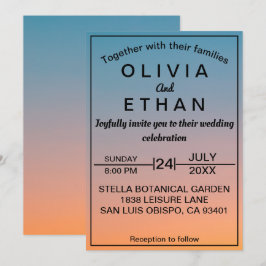 Elegant chic vintage - inbjudan till himlar-bröllo