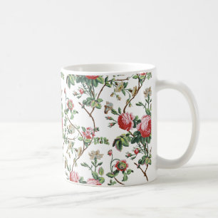 Elegant Chic Vintage Rosa ros Blommigt Kaffemugg