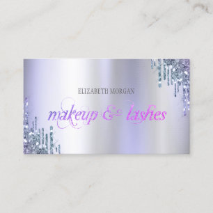 Elegant Chic Violett Glitterdropp Professionell Visitkort