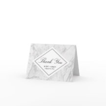 Elegant Chic Vit Grått Marble Tackkort Card