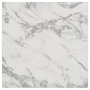 Elegant chic, vit marmor av grått silver glitter tyg