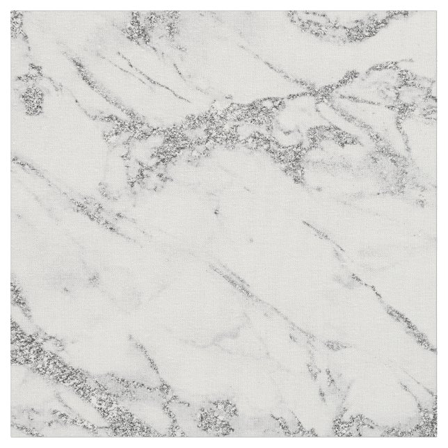 Elegant chic, vit marmor av grått silver glitter tyg (Närbild)