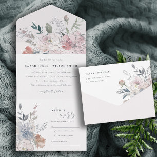 Elegant Chic Watercolor Blommigt Bröllop