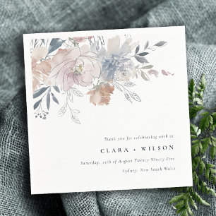 Elegant Chic Watercolor Blommigt Bröllop Pappersservett