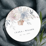 Elegant Chic  Watercolor Blommigt Bröllop Underlägg Papper Rund<br><div class="desc">Om du behöver ytterligare anpassningar kan du kontakta mig på yellowfebstudio@gmail.com.</div>