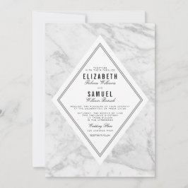 Elegant Chic White Grått Marble Wedding bjudande Inbjudningar