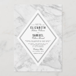Elegant Chic White Grått Marble Wedding bjudande Inbjudningar