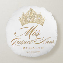 Elegant Chic White Guld Quinceanera