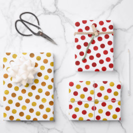 Elegant Chic White Guld Red Polka dots Modern Jula