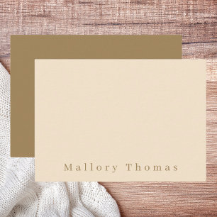 Elegant Chic White Ivory Personal Stationery Anteckningskort