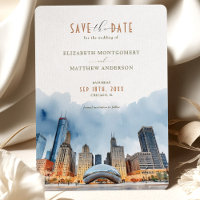 Elegant Chicago, Illinois Spara-the-date-inbjudan