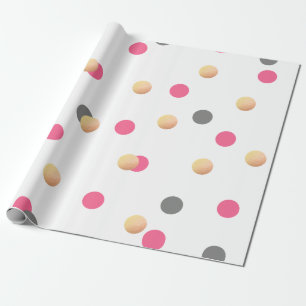 elegant chick faux guld grått rosa konetti punkter presentpapper