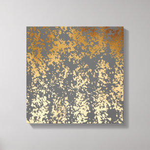 elegant chick faux guld och grått brushstroks canvastryck