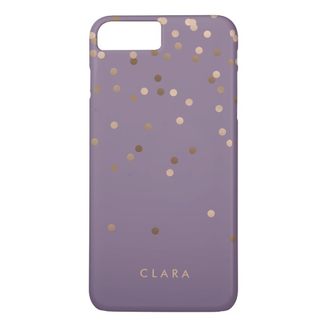 elegant chick glam ro guld konetti dots violi Case-Mate iPhone skal (Baksida)