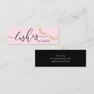 Elegant chick guld glitter rosa utslag mini visitkort
