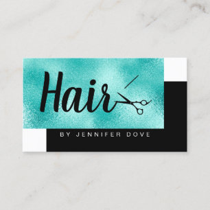 Elegant chick mint blue sax frisyr visitkort