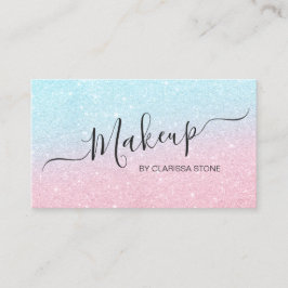Elegant chick ro aqua glitter makeup artist guld visitkort