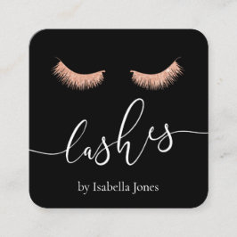 Elegant chick ro glitter, svarta utslag fyrkantigt visitkort