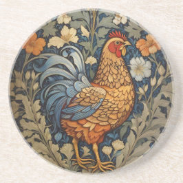 Elegant Chicken William Morris Inspired Blommigt Underlägg