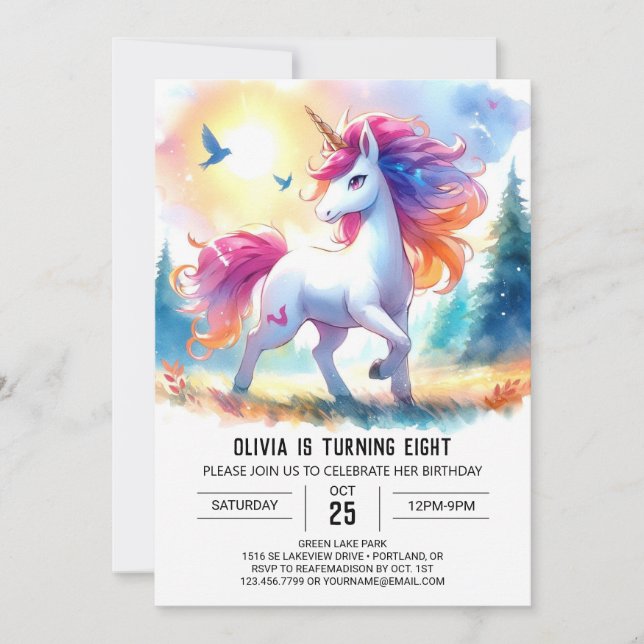 Elegant Children Horse Birthday Inbjudningar (Framsida)