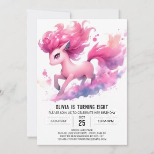 Elegant Children Horse Birthday Inbjudningar