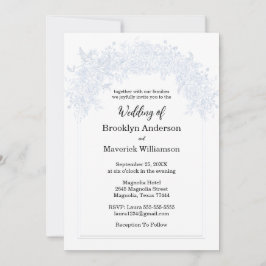 Elegant Chinoiserie Blue Floral Wedding Invitation Inbjudningar