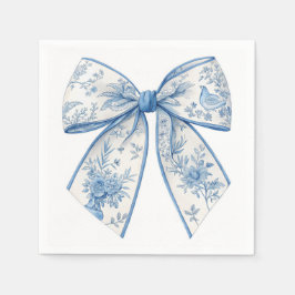 Elegant Chinoiserie Blue & White Bow Home Accessor Pappersservett