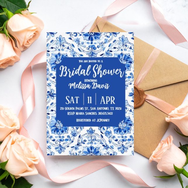 Elegant Chinoiserie Bridal Shower Invitation Inbjudningar (Personalize this elegant Chinoiserie bridal shower invitation. )