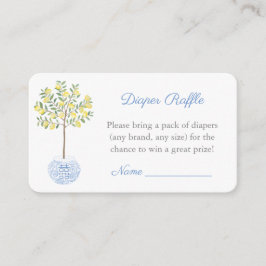 Elegant Chinoiserie Diaper Raffle Boy Shower Tilläggskort