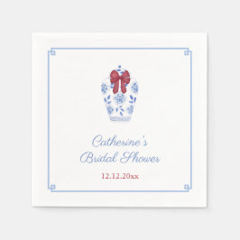 Elegant Chinoiserie Helgdagar Möhippa Party Pappersservett