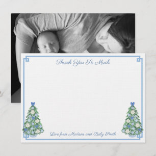 Elegant Chinoiserie Helgdagars Baby Shower Photo Tack Kort