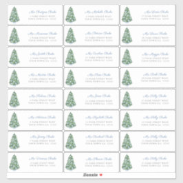 Elegant Chinoiserie Julgran Adressetiketter Klistermärken