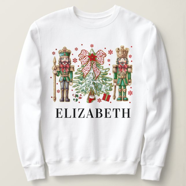 Elegant Chinoiserie Nutcracker Julafton Helgdag Vi T Shirt (Design framsida)