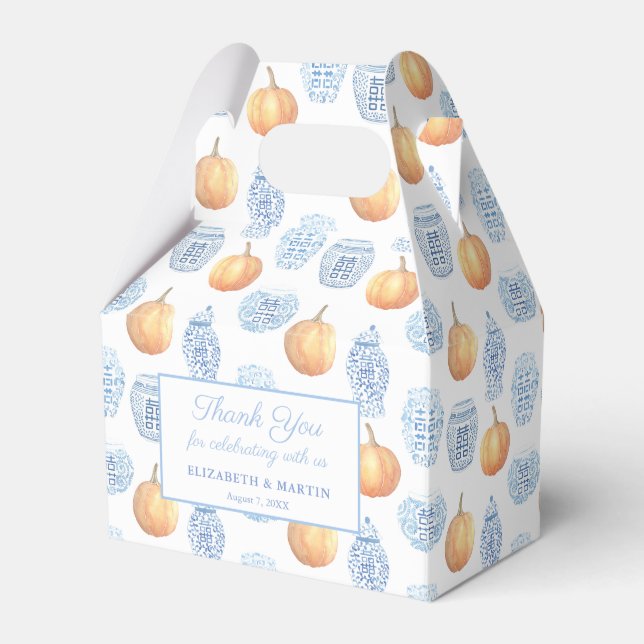 Elegant Chinoiserie Pumpkins Fall Wedding Shower Presentaskar (Framsidan Sidan)