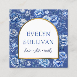 Elegant chinoiseriska blommor fyrkantigt visitkort