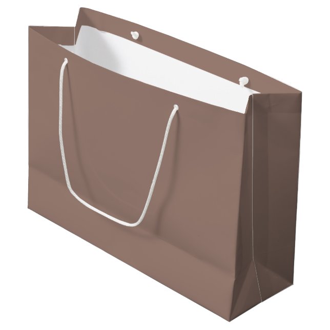 Elegant Choc Brown 9C7F74 Large Gift Bag (Framsidan Vinklad)