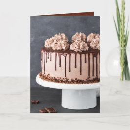 Elegant Chocolate Birthday Cake Kort