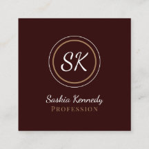 Elegant Chocolate Brown Professionell Monogram