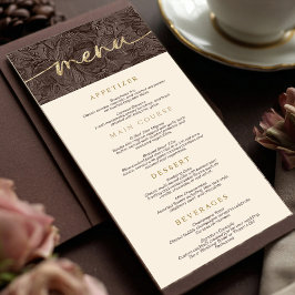 Elegant Chocolate Mocha Bröllop Meny