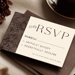 Elegant Chocolate Mocha Bröllop OSA Card Tilläggskort