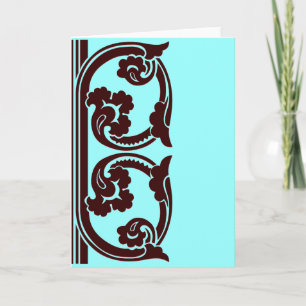 Elegant Chocolate och Teal Gothic Blank Art Cards Anteckningskort