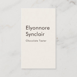 Elegant Chocolate Tasting Minimal Visitkort