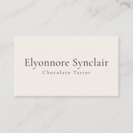 Elegant Chocolate Tasting Minimal Visitkort