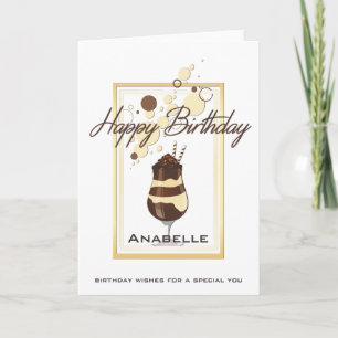 Elegant Chocolate Vanilla Drink Birthday Kort
