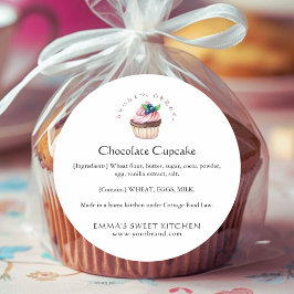 Elegant chokladbär Cupcake Bageri Produkt Runt Klistermärke