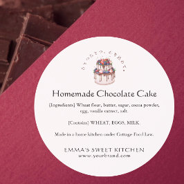 Elegant chokladbärsjättes ingrediens runt klistermärke