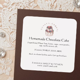 Elegant chokladbärsjättkakor bak ingrediens fyrkantigt klistermärke