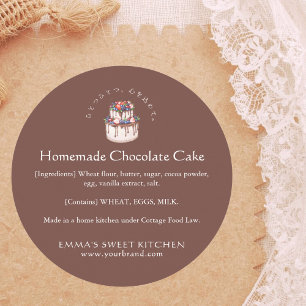 Elegant chokladbärstårta ingrediens runt klistermärke