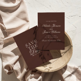 Elegant chokladbrun lyxig gammal peng Wedding Spara Datumet